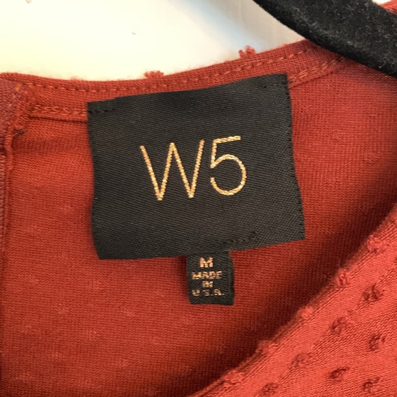 Rust Bell Sleeve Top -Women’s 3/4 Length Flared Sleeve Blouse, Boho Style, Small - Picture 3 of 5